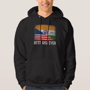 Amerikaanse vlag & India vlag Beste Gigi Ever Fami Hoodie
