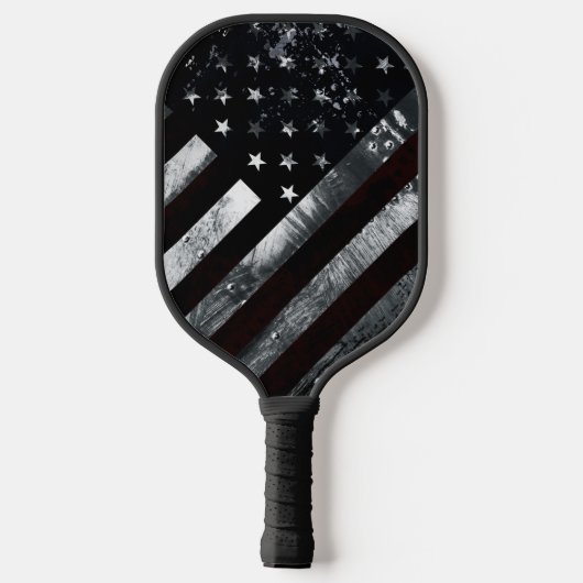Amerikaanse vlag industriële grunge pickleball paddle (Achterkant)