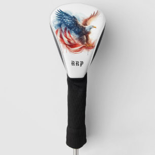 *~* Amerikaanse vlag .. Initialen USA Bald Eagle A Golfheadcover