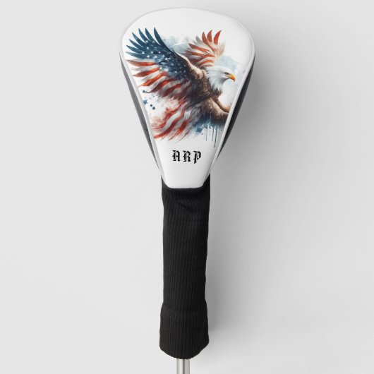 *~* Amerikaanse vlag .. Initialen USA Bald Eagle A Golfheadcover (Voorkant)