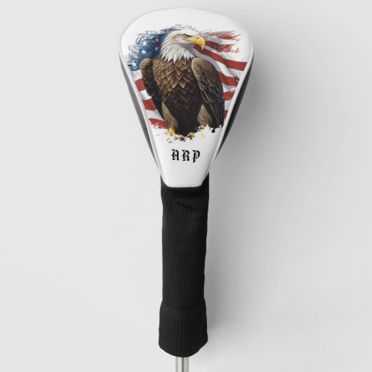 *~* Amerikaanse vlag .. Initialen USA Bald Eagle A Golfheadcover (Voorkant)