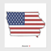 Amerikaanse vlag Iowa Sticker (Vel)