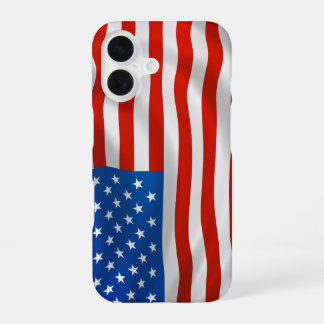 Amerikaanse Vlag iPhone 16 Hoes Trots Wapperend Hoesje