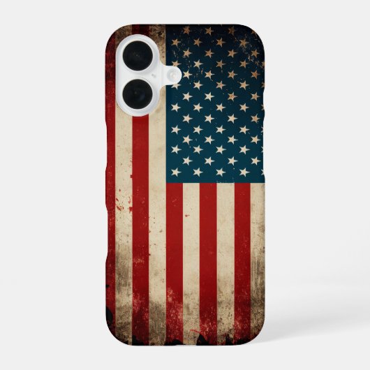 Amerikaanse vlag iPhone 16 hoesje (Achterkant)