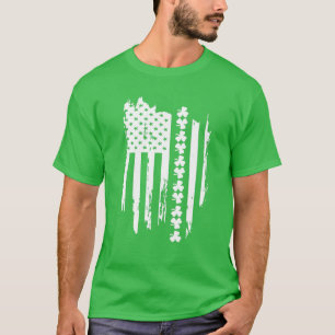 Amerikaanse vlag Irish Lucky Shamrock St Patrick's T-shirt