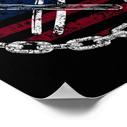 Amerikaanse Vlag Ironwerker en gereedschap Poster (Hoek)