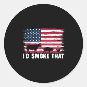 Amerikaanse vlag is rook die grappige patriottisch ronde sticker