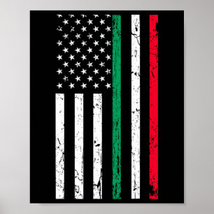Amerikaanse vlag Italiaanse Amerikaanse Pride 4th Poster