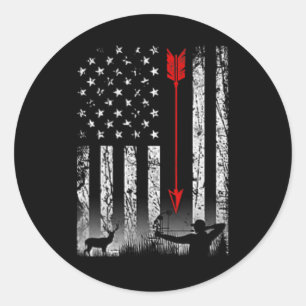 Amerikaanse vlag jaagt op patriottisch ontwerp op ronde sticker