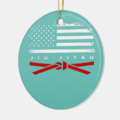 Amerikaanse vlag Jiu Jitsu Apparel Red Belt Jiu Keramisch Ornament (Links)