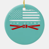 Amerikaanse vlag Jiu Jitsu Apparel Red Belt Jiu Keramisch Ornament (Achterkant)