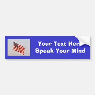 Amerikaanse vlag + Jouw tekst Bumpersticker