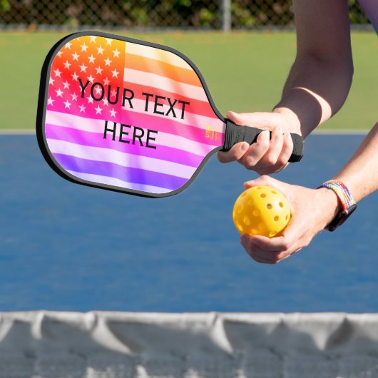 Amerikaanse vlag Jouw tekst hier pickleball paddle (Insitu)