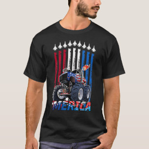 Amerikaanse vlag juli 4th Vrachtwagen Patriottisch T-shirt