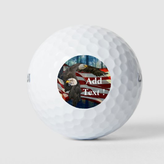 Amerikaanse vlag kale adelaar golfballen (Voorkant)