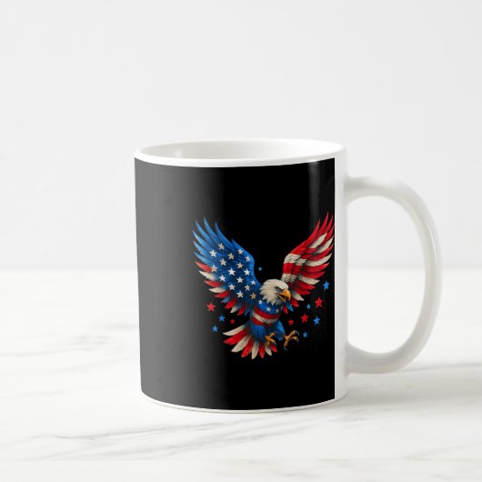 Amerikaanse vlag Kale Adelaar Mannen Patriottische Koffiemok (Rechts)