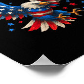 Amerikaanse vlag Kale Adelaar Mannen Patriottische Poster (Hoek)