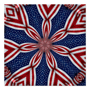 Amerikaanse vlag Kaleidoscoop Abstract 1 Perfect Poster