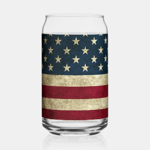 Amerikaanse Vlag Kan Glas Enkel of Glazen Set