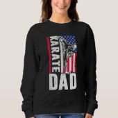 Amerikaanse vlag Karate Dad Silhouette 4 juli Fa Trui (Voorkant)