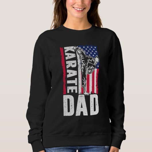Amerikaanse vlag Karate Dad Silhouette 4 juli Fa Trui (Voorkant)