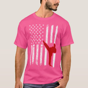Amerikaanse vlag Karate Fighter T-shirt