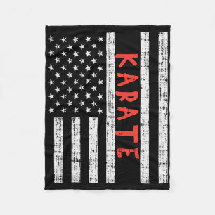 Amerikaanse vlag Karate patriottische martiumarts Fleece Deken