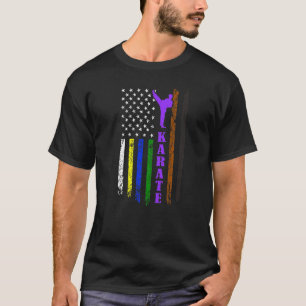 Amerikaanse Vlag Karate Vechters Met De Karate Ban T-shirt