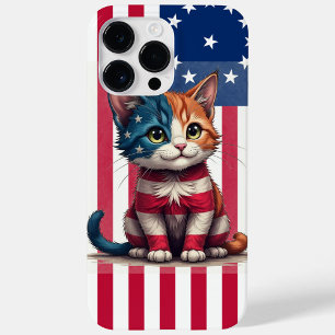 Amerikaanse Vlag Kat  Case-Mate iPhone 14 Pro Max Hoesje
