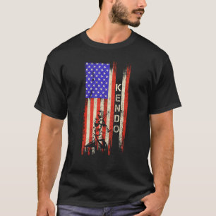 Amerikaanse vlag Kendo Aikido Shinai Swor T-shirt