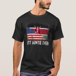 Amerikaanse vlag & Kenia vlag Beste tante Ever Fam T-shirt