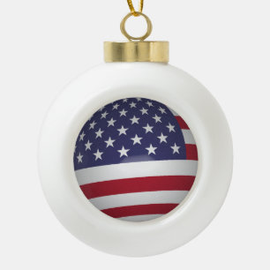 AMERIKAANSE VLAG KERAMISCHE BAL ORNAMENT