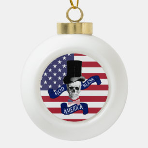 Amerikaanse vlag keramische bal ornament