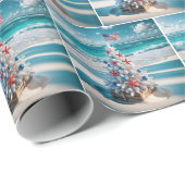 Amerikaanse vlag kerstboom cadeaupapier (Rol Hoek)