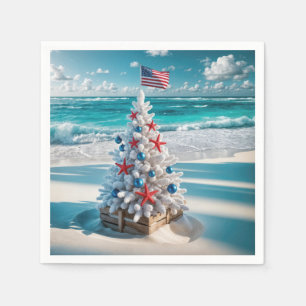 Amerikaanse vlag Kerstboom Servet