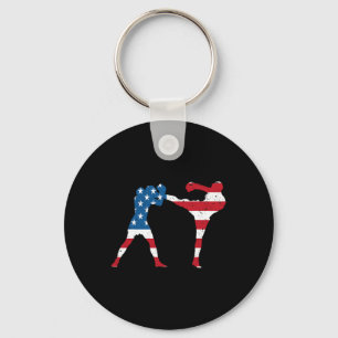 Amerikaanse Vlag Kickboksen Sleutelhanger