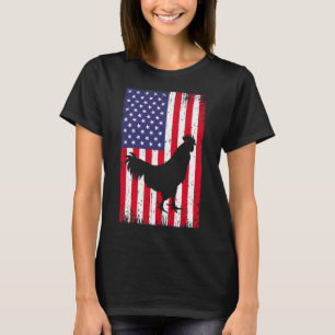 Amerikaanse Vlag Kip Haan Boerderij Dier Ranch _1 T-shirt