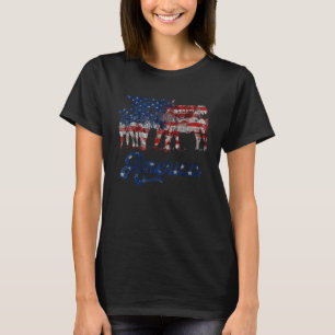 Amerikaanse Vlag Koeien Boerderij Liefde Koe Vinta T-shirt