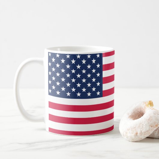 Amerikaanse vlag koffiemok (Met donut)