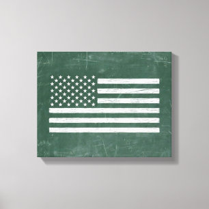 Amerikaanse vlag krijtbord kunst (Tekening nr. 1) Canvas Afdruk