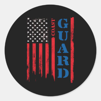 Amerikaanse vlag kustwacht US Coast Guard Ronde Sticker