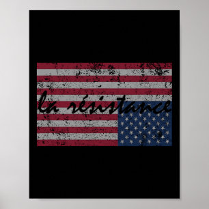 Amerikaanse vlag La Resistance weerstaan ondersteb Poster