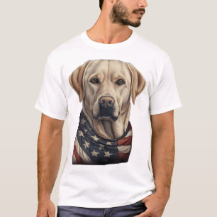 Amerikaanse Vlag Lab Eigenaar Geel Labrador Retrie T-shirt