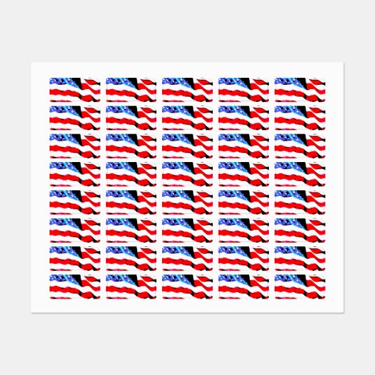 Amerikaanse vlag labels (Vel)
