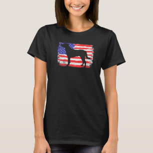 Amerikaanse vlag Labrador Silhouette Dog T-shirt