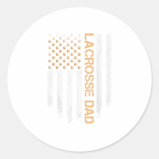 Amerikaanse vlag Lacrosse Player Ronde Sticker (Voorkant)