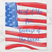 Amerikaanse Vlag Land van de Vrij Wijn Etiket (Enkel label)