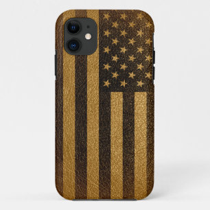 Amerikaanse vlag  leder #6 iPhone 11 hoesje