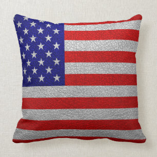 Amerikaanse Vlag Leer Kussen