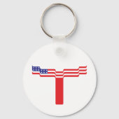 Amerikaanse Vlag Letter T Monogram Sleutelhanger (Voorkant)